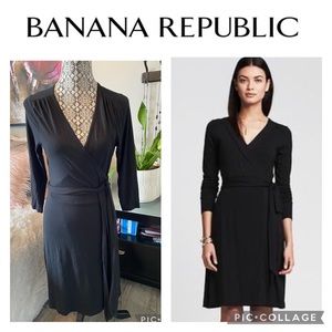 Black banana republic wrap jersey dress